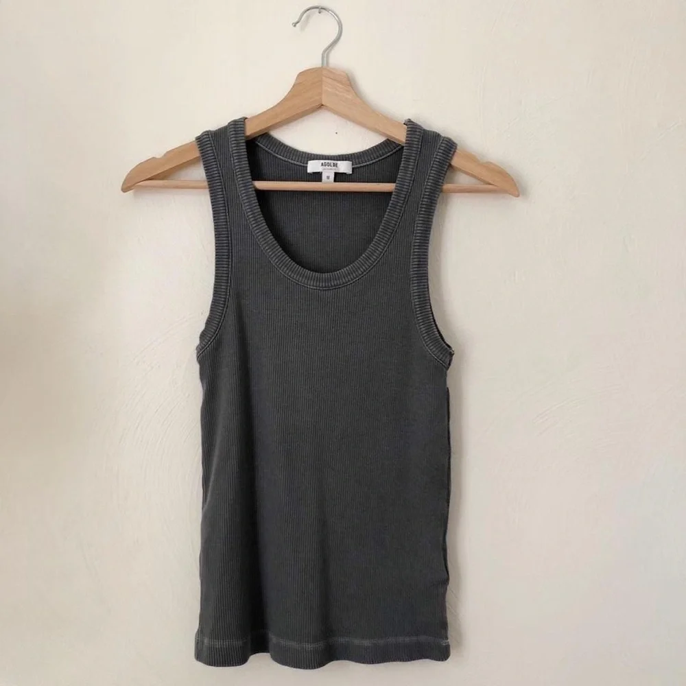 agolde - ribbed scoop neck tank